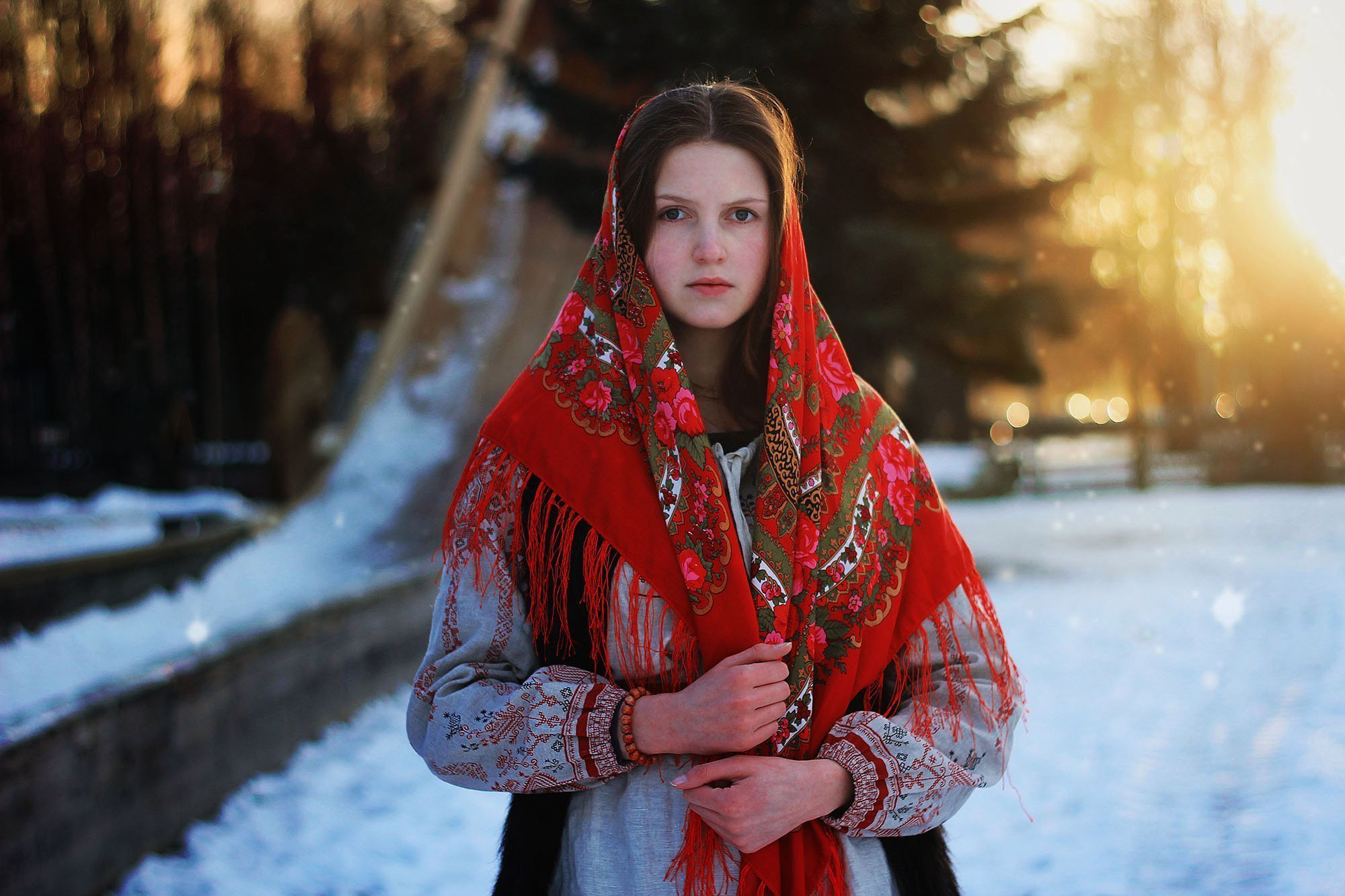 Girls in Slavic costumes in Tustla Gutierrez